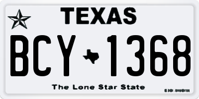 TX license plate BCY1368