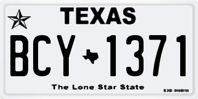 TX license plate BCY1371