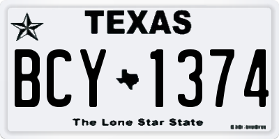 TX license plate BCY1374