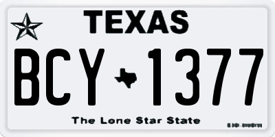 TX license plate BCY1377