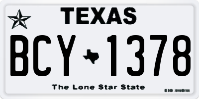 TX license plate BCY1378