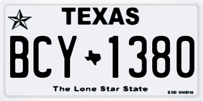 TX license plate BCY1380
