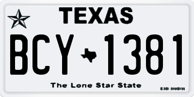 TX license plate BCY1381
