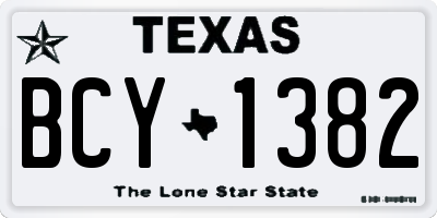 TX license plate BCY1382