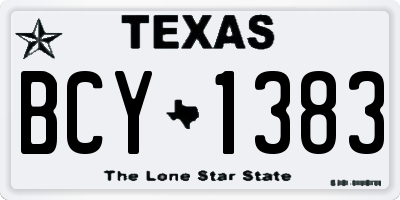 TX license plate BCY1383