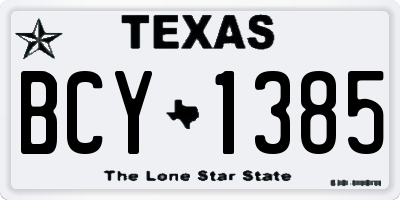 TX license plate BCY1385