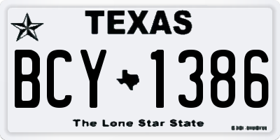 TX license plate BCY1386