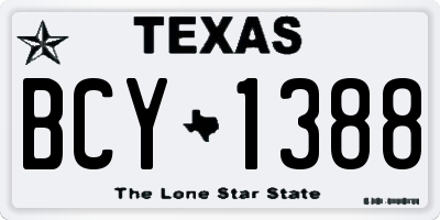 TX license plate BCY1388