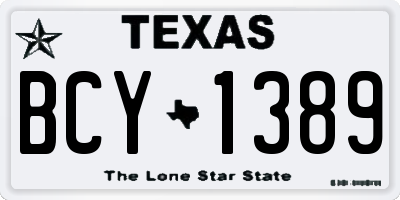 TX license plate BCY1389