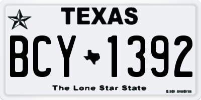 TX license plate BCY1392