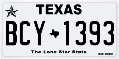 TX license plate BCY1393