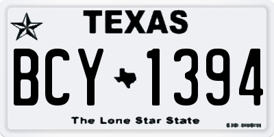 TX license plate BCY1394