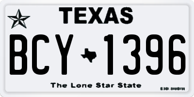 TX license plate BCY1396