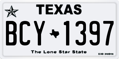 TX license plate BCY1397