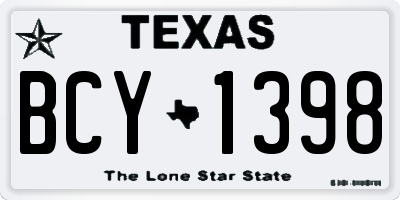 TX license plate BCY1398