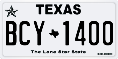 TX license plate BCY1400