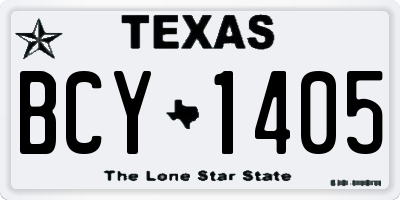 TX license plate BCY1405