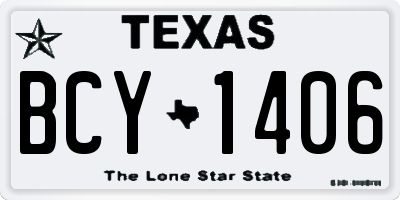 TX license plate BCY1406