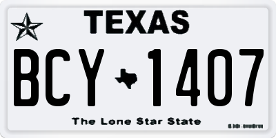 TX license plate BCY1407