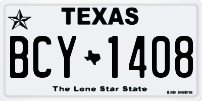 TX license plate BCY1408