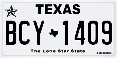 TX license plate BCY1409