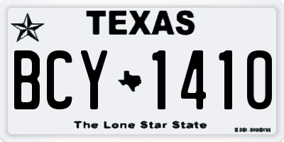 TX license plate BCY1410