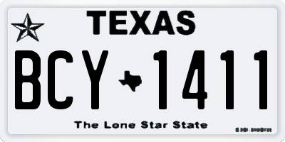 TX license plate BCY1411