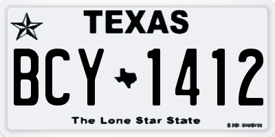 TX license plate BCY1412