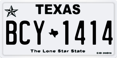 TX license plate BCY1414