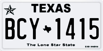 TX license plate BCY1415