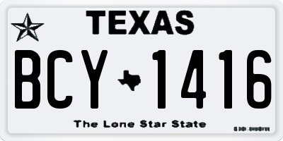 TX license plate BCY1416