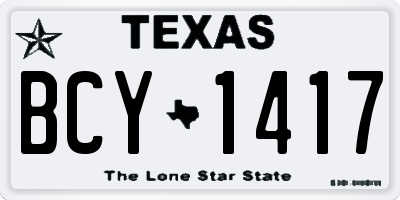 TX license plate BCY1417