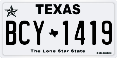 TX license plate BCY1419