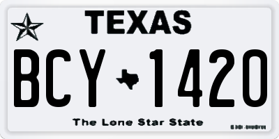 TX license plate BCY1420
