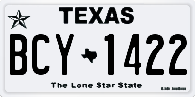 TX license plate BCY1422