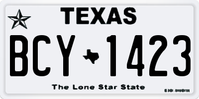 TX license plate BCY1423