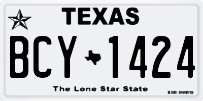 TX license plate BCY1424