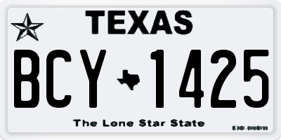 TX license plate BCY1425