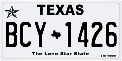 TX license plate BCY1426
