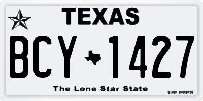 TX license plate BCY1427