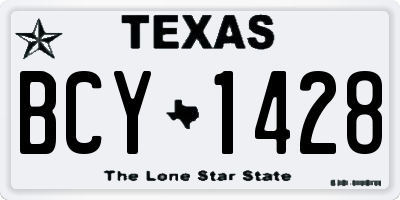 TX license plate BCY1428