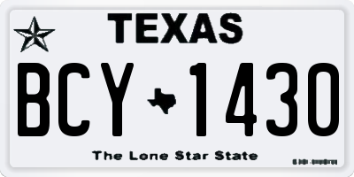 TX license plate BCY1430