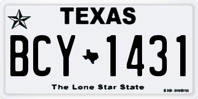 TX license plate BCY1431