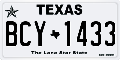TX license plate BCY1433