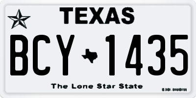 TX license plate BCY1435