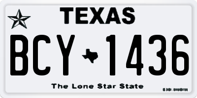 TX license plate BCY1436