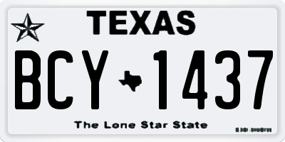 TX license plate BCY1437