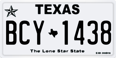 TX license plate BCY1438