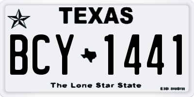 TX license plate BCY1441