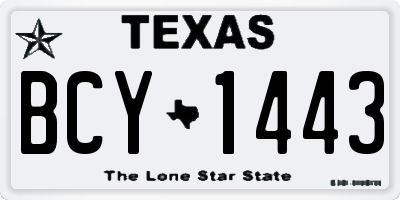 TX license plate BCY1443